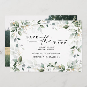 Aquarell Greenerity Gold Save the Date Hochzeit