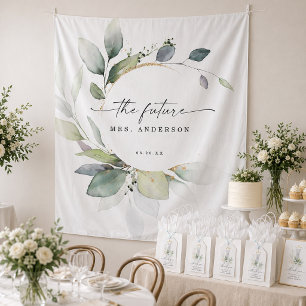 Aquarell Greenery Bridal Foto Prop Hintergrund Wandteppich