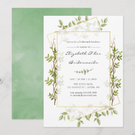 Aquarell Greenery Geometric Bridesmaids Luncheon Einladung