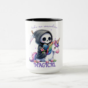 Aquarell Grill Sensenmann Buchhandlung Tasse