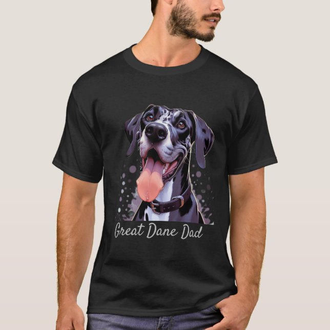 Aquarell Große Dane Spaß Hunde Tier Tier T-Shirt (Vorderseite)
