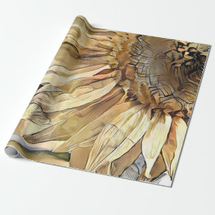 Aquarell Große Gelbe Sonnenblume Elegante Kollekti Geschenkpapier