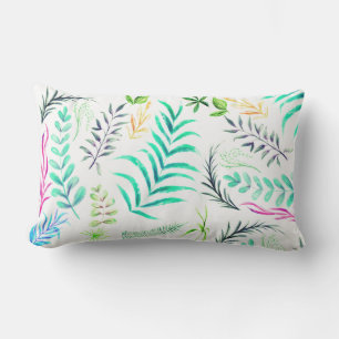 Aquarell Grün Blätter Sommer-Vibes Kissen Für Draußen