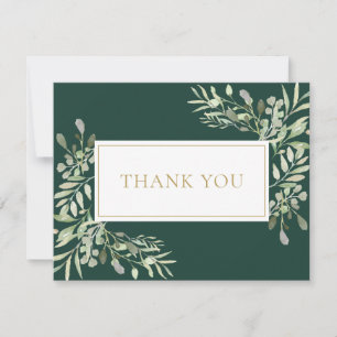 Aquarell Grün Emerald Gold Geschäft Dankeskarte