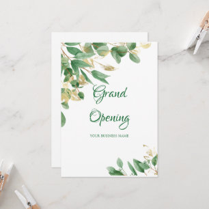 Aquarell Grün Foliage Salon Eröffnung Einladung