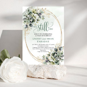 Aquarell Grün Gold Botanical We Still Do  Einladung
