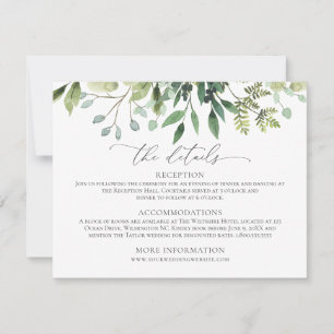 Aquarell-Grün-Hochzeits-Details-Einschlusskarte RSVP Karte