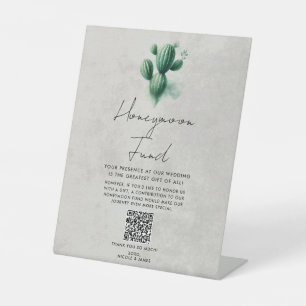 Aquarell Grün Kaktus Hochzeit Flitterwochen Fonds Sockelschild