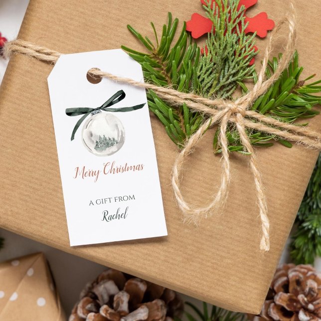 Aquarell Grün Weihnachtsschmuck mit Ribbon Geschenkanhänger (Von Creator hochgeladen)