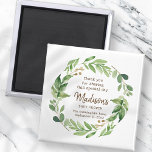 Aquarell Grüne Babydusche Gastgeschenk Magnet<br><div class="desc">Das Design besteht aus Aquarellblättern,  die botanische Blätter aus Blattblättern und Pflanzenblättern. Sie können hier einsehen: http://www.zazzle.com/store/selectpartysupplies</div>