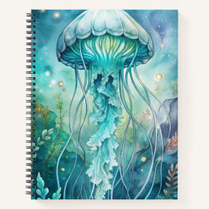 AQUARELL GRÜNE GROSSE QUALLE NOTIZBUCH