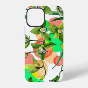 Aquarell grüne Orchideenblüten. Florale Botanik iPhone 12 Hülle