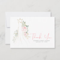 Aquarell Grüne Rosa Blumenkleid Vielen Dank