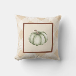 Aquarell Grüner Pumpkin Bauernhof Herbst Akzent Kissen