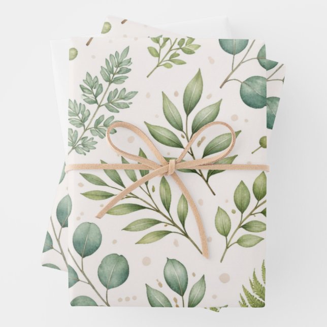 Aquarell-Grünmuster | Botanische Blätter (Beispiel)