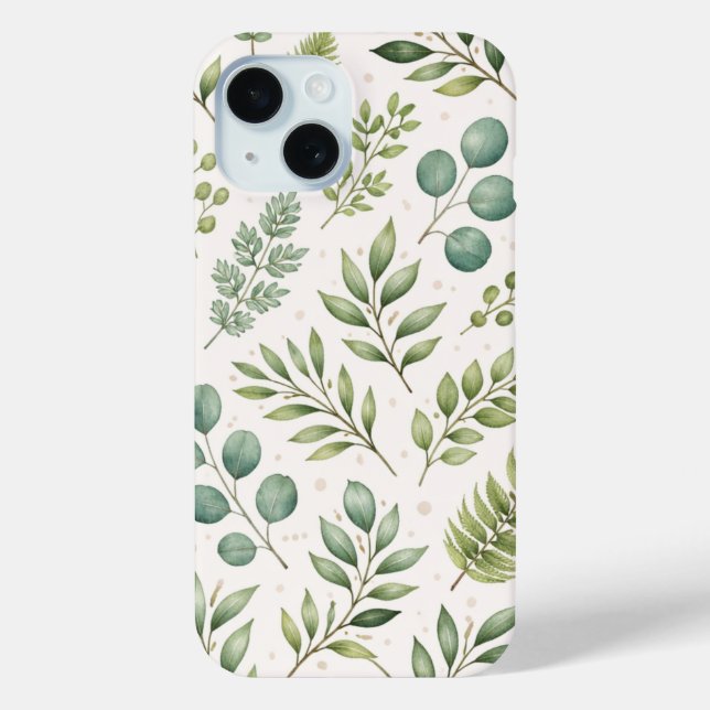 Aquarell-Grünmuster | Botanische Blätter Case-Mate iPhone Hülle (Rückseite)