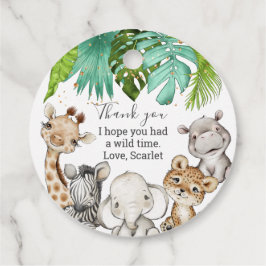 Aquarell Grünpflanzen Safari Tiere Geschenkanhänger