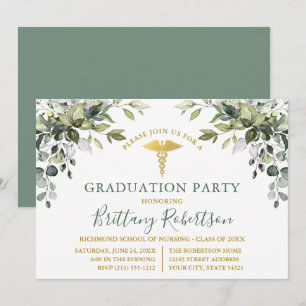 Aquarell Grünpflanzen Sage Green Medical Grad Part Einladung