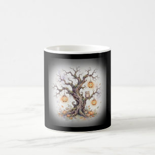 Aquarell-Gruseliger-Baum-Halloween-Nacht-Tasse Kaffeetasse