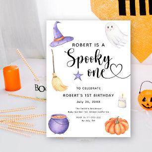 Aquarell Gruseliger Erster Halloween Geburtstag Einladung