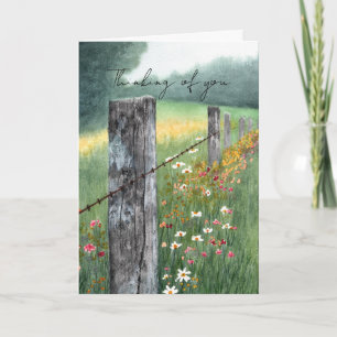 Aquarell-Grußkarte, floral, leer Karte
