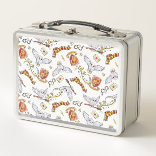 Aquarell GRYFFINDOR™ Hedwig-Muster Metall Brotdose