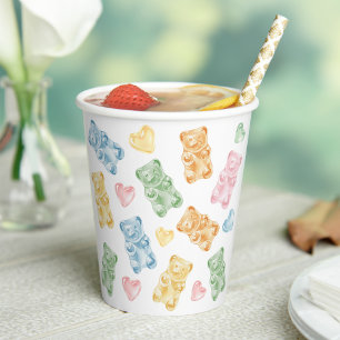 Aquarell-Gummibären-Baby-Party Pappbecher