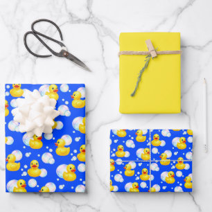 Aquarell-Gummientchen und Seifenblasen Geschenkpapier Set