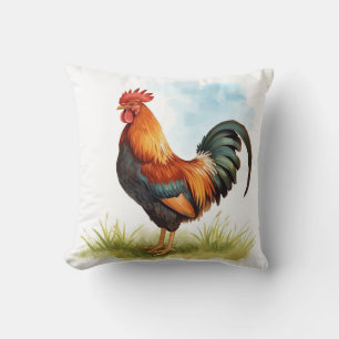 Aquarell Hahn Kissen