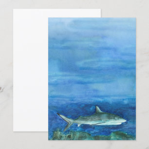 Aquarell-Hai-Einladung Einladung