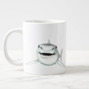 Aquarell-Hai lächelnd grauer grüner Ozean-Tier Jumbo-Tasse