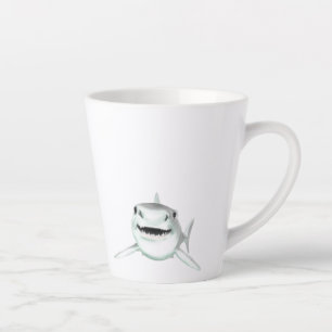 Aquarell-Hai lächelnd grauer grüner Ozean-Tier Milchtasse