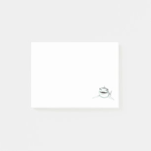 Aquarell-Hai lächelnd grauer grüner Ozean-Tier Post-it Klebezettel