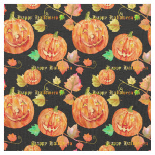 Aquarell-Halloween-Kürbis-Gewebe Stoff