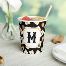 Aquarell-Halloween-Mahjong-Kacheln Monogramm