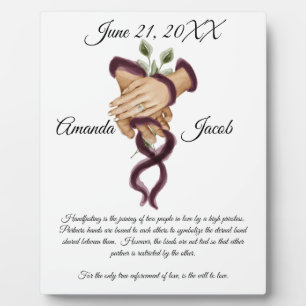 Aquarell-Handfasting-Kunst-Hochzeitsandenken Fotoplatte