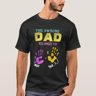 Aquarell Handgedrucktes Vater Papa Sohn Kind Gesch T-Shirt