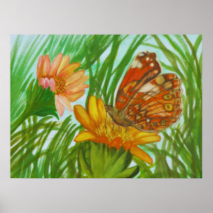 Aquarell – Handgemalte Botanische Blumenkunst Poster
