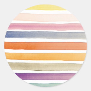 Aquarell-Handpinselstriche, Banner. Runder Aufkleber