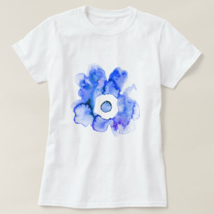 Aquarell-Handzeichnung abstraktes Blumen-T-Shirt T-Shirt