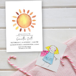 Aquarell Happy Yellow Sunshine Baby Dusche Einladung
