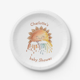 Aquarell Happy Yellow Sunshine Baby Dusche Pappteller