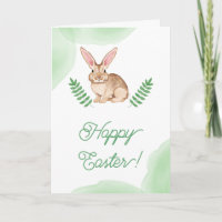 Aquarell-Häschen mit großen Ohren Frohe Ostern