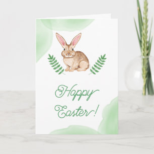 Aquarell-Häschen mit großen Ohren Frohe Ostern Karte