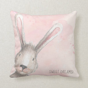 Aquarell-Hasen-Kaninchen-Süße Träume individuell Kissen