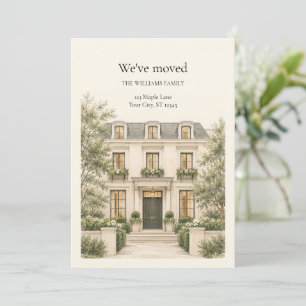 Aquarell-Haus Wir sind umgezogen Neue Adresse Einladung