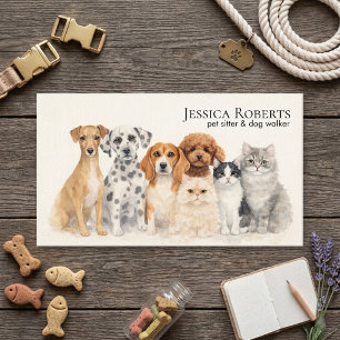 Aquarell Haustiersitter Hundeausführer Visitenkart Visitenkarte