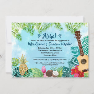 Aquarell Hawaiianische Luau-Party Einladung