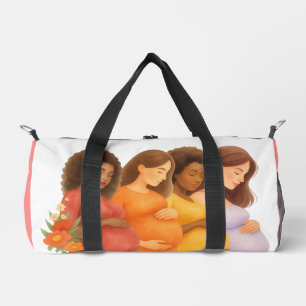 Aquarell-Hebamme Frauenarzt Doula Übernachtung Duffle Bag