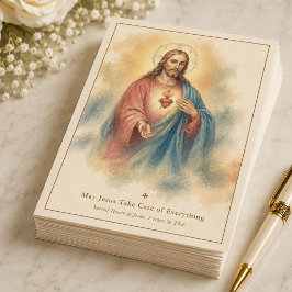 Aquarell Heiliges Herz Jesu Katholische Gebet Karte
